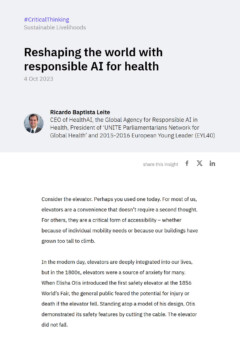 Reshaping the world with responsible AI for health