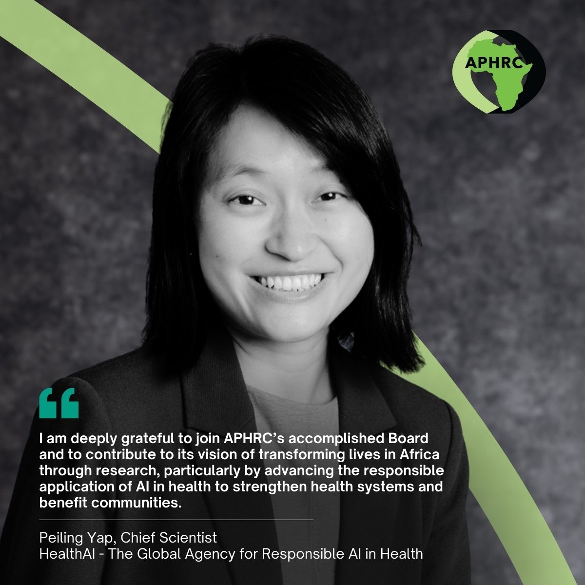 HealthAI Chief Scientist Dr. Peiling Yap Joins Board of APHRC